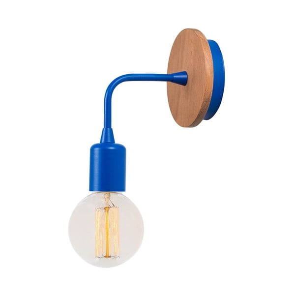 Modré nástěnné svítidlo Simple Drop Wood