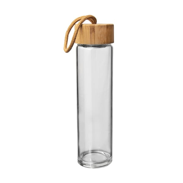 Skleněná láhev na vodu s bambusovým víčkem Orion, 500 ml
