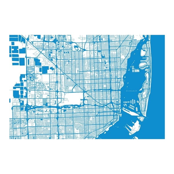 Obraz Homemania Maps Miami, 70 x 100 cm