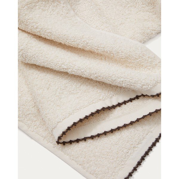 Béžový froté bavlněný ručník 30x50 cm Sinami – Kave Home-image-1