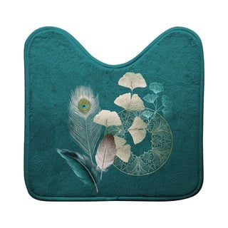 Tyrkysová WC koupelnová předložka 45x45 cm Ginkoblue – douceur d'intérieur