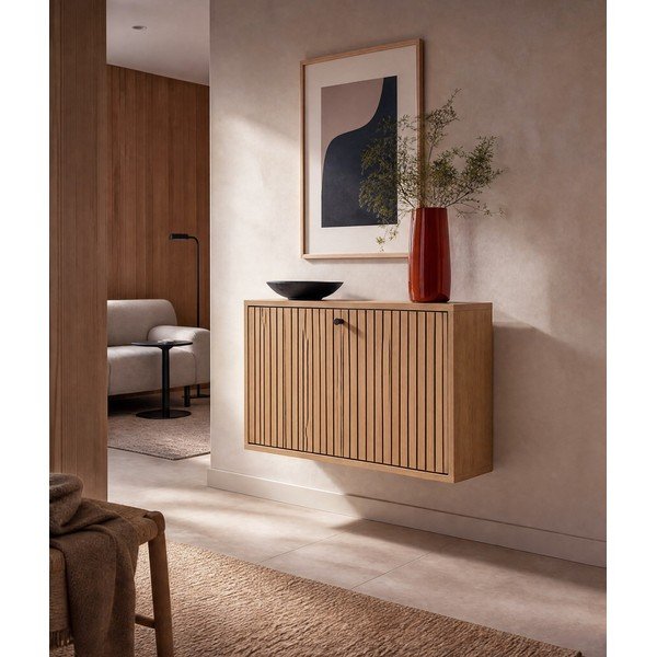 Výklopný botník v dekoru dubu v přírodní barvě 72x43x17 cm Albany  – Actona-image-1