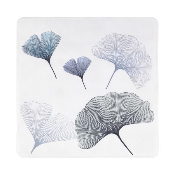 Bílo-modrá koupelnová podložka Wenko Ginkgo, 54 x 54 cm-image-2