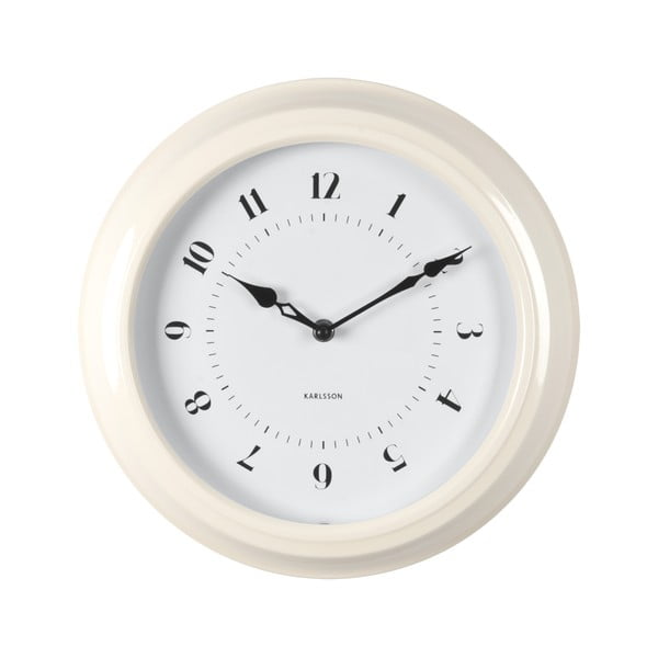 Krémové nástěnné hodiny Karlsson Fifties, průměr 30 cm
