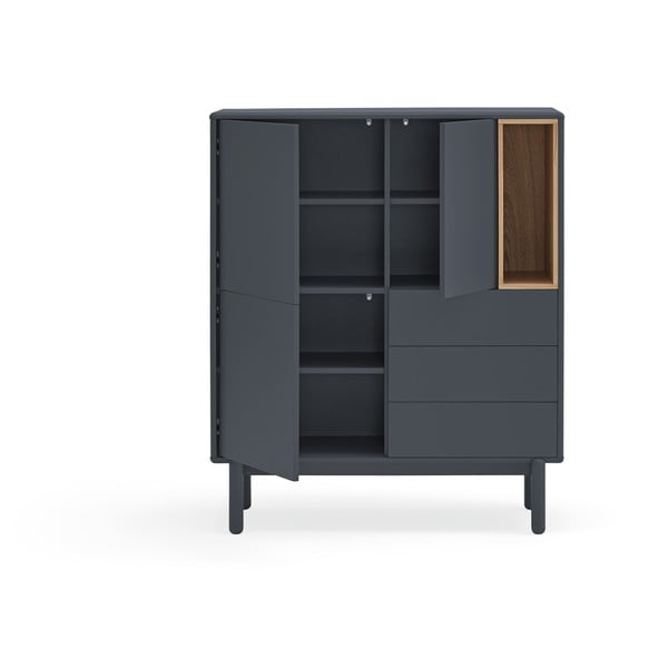 Tmavě šedá vysoká komoda 100x120 cm Corvo - Teulat-image-4