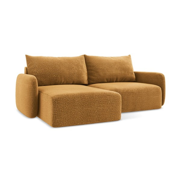 Oranžová rozkládací/s úložným prostorem rohová pohovka (levý roh) Kalena – Makamii-image-2