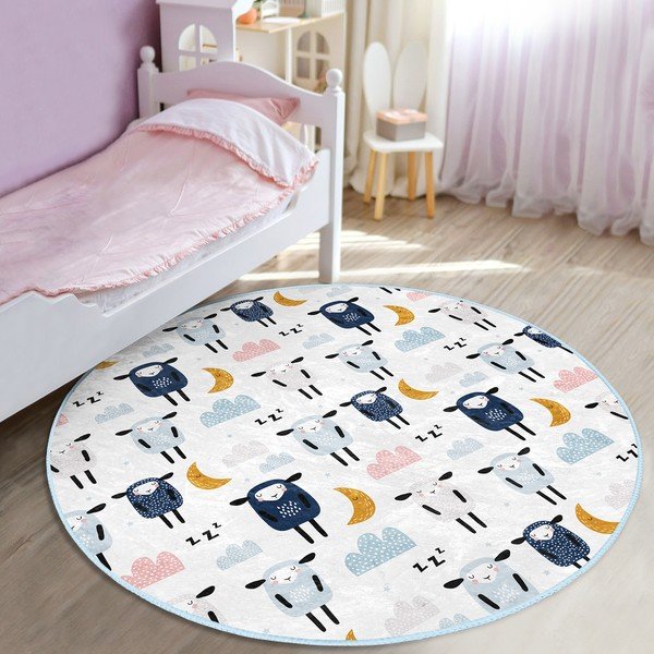 Bílý dětský koberec ø 120 cm Comfort – Mila Home-image-2