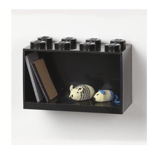 Dětská černá nástěnná police LEGO® Brick 8