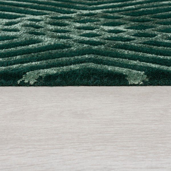 Zelený vlněný koberec Flair Rugs Diamonds, 160 x 230 cm-image-3
