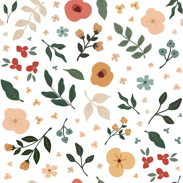 Dětská tapeta 10 m x 50 cm Floral Silhouettes – Lilipinso