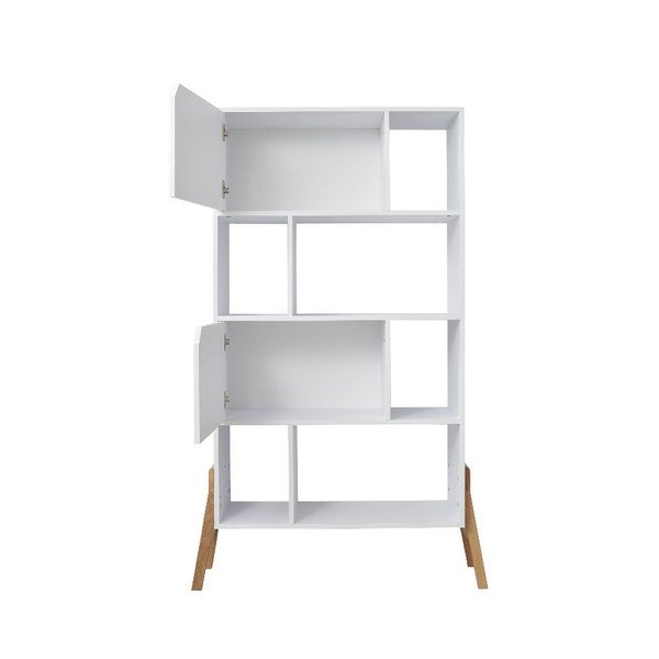 Bílá knihovna z dubového dřeva BELLAMY Lotta-image-1