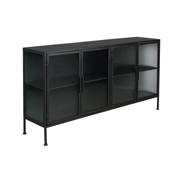 Černá kovová vitrína 150x80 cm Boli – Dutchbone-image-2