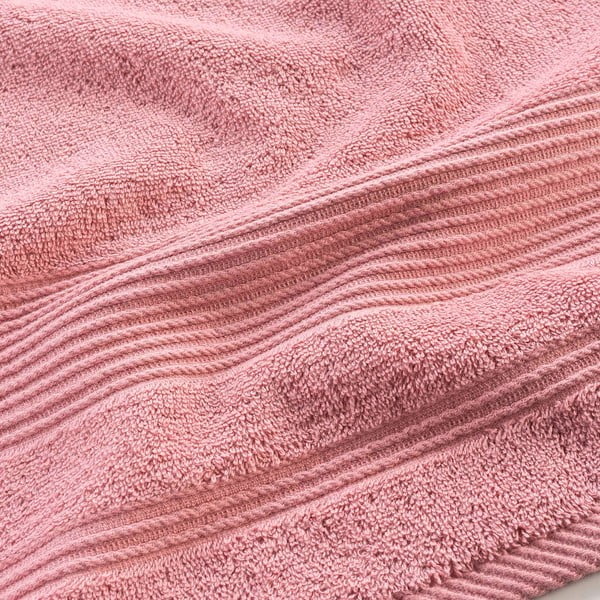 Růžová froté bavlněná osuška 90x150 cm Tendresse – douceur d'intérieur-image-2