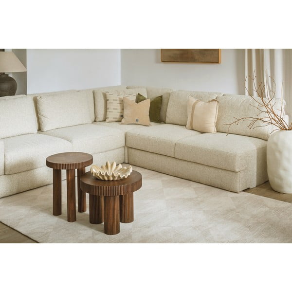 Béžový vlněný koberec 133x190 cm Agnus Checkered – Agnella-image-2