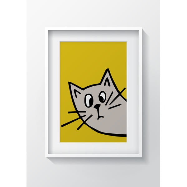Nástěnný obraz OYO Kids Orange Cat, 24 x 29 cm