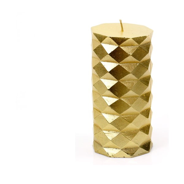 Svíčka ve zlaté barvě Unimasa Fashion, výška 13,8 cm
