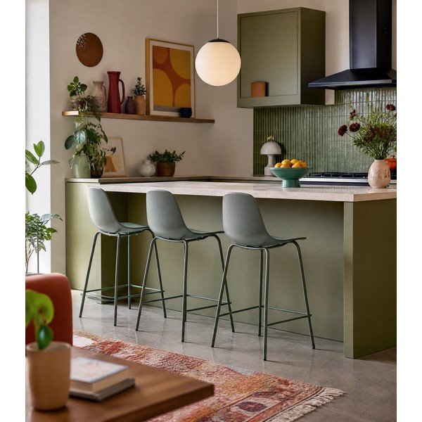 Khaki plastová barová židle (výška sedáku 67,5 cm) Whitby – Unique Furniture-image-1