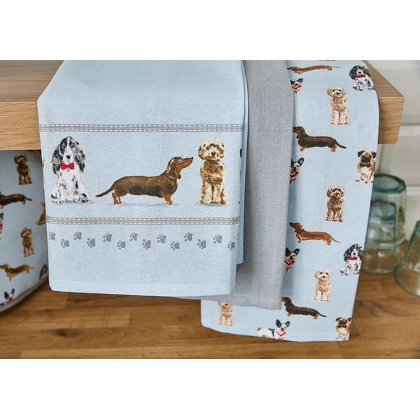 Bavlněné utěrky v sadě 3 ks 45x65 cm Curious Dogs – Cooksmart ®-image-1