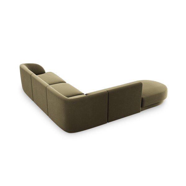 Zelená sametová rohová pohovka (levý roh) Miley  – Micadoni Home-image-4