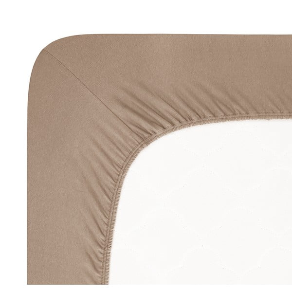 Hnědé napínací prostěradlo jersey 90x200 cm Boxspring – Andrea Simone-image-1