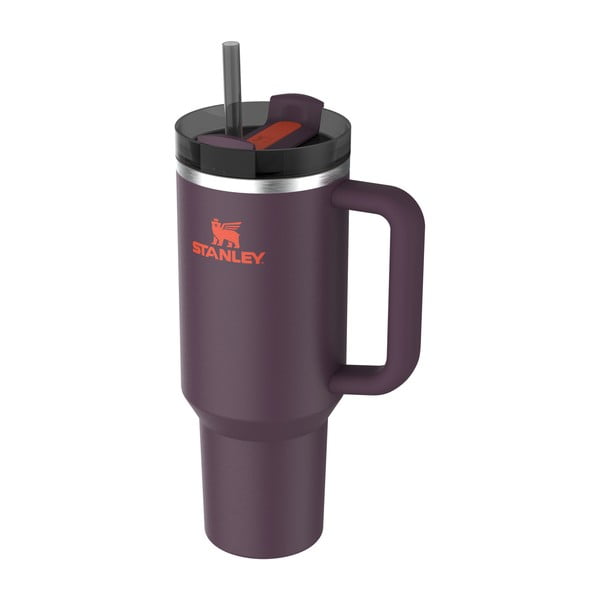 Tmavě fialová termoska s brčkem z nerezové oceli 1,18 l Quencher H2.0 FlowState Tumbler Plum – Stanley-image-2