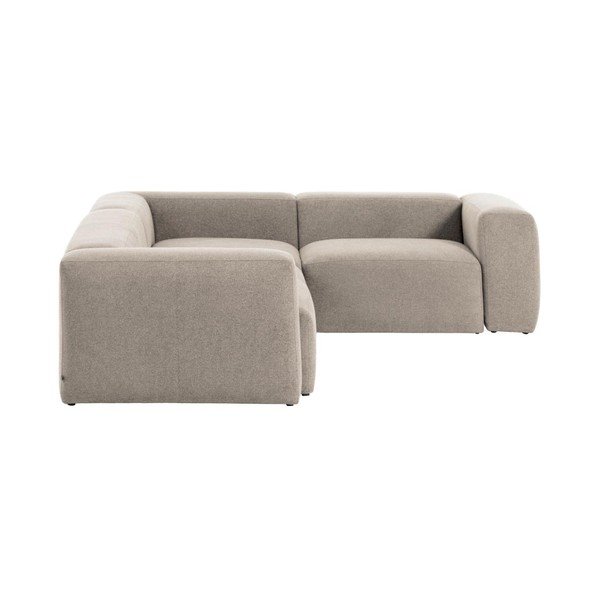 Béžová žinylková rohová pohovka Blok – Kave Home-image-3