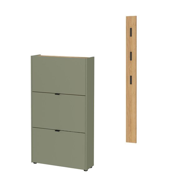 Šalvějově zelená předsíňová sestava 101x200x22 cm Ameca – Germania