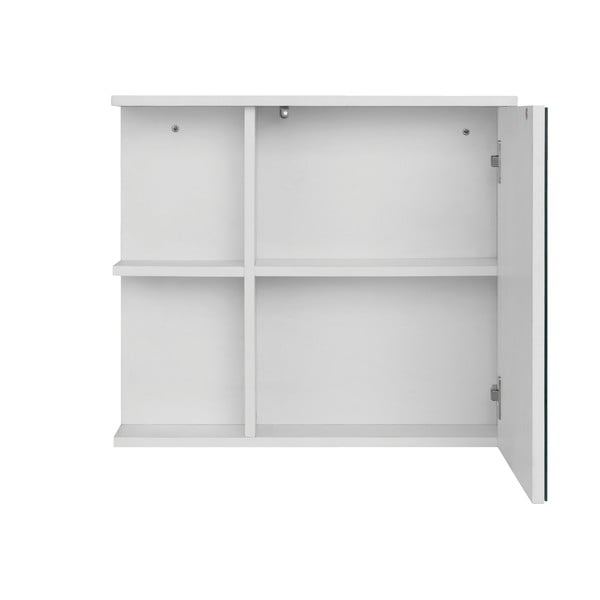 Bílá závěsná/se zrcadlem koupelnová skříňka 60x53 cm Mirza - Støraa-image-1