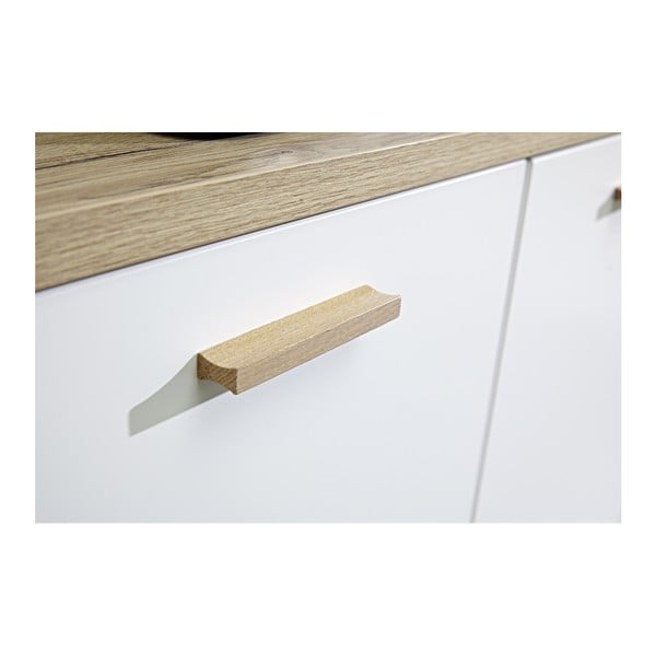 Bílá nízká komoda v dekoru dubu 192x85 cm Oslo - Germania-image-3