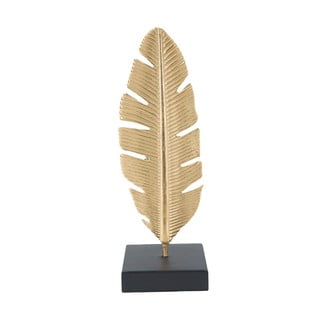 Dekorativní svícen ve zlaté barvě Mauro Ferretti Feather, výška 30 cm