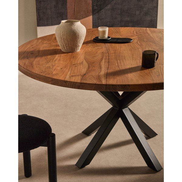 Jídelní stůl s deskou z akácie ø 150 cm Argo – Kave Home-image-2