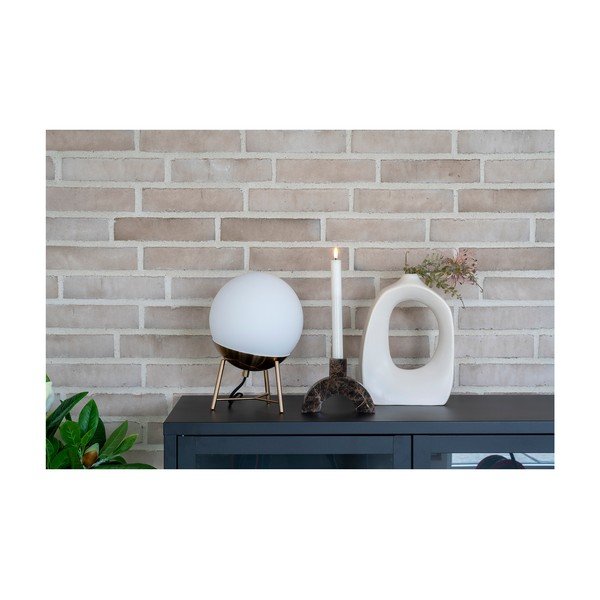 Bílá LED stmívatelná stolní lampa se skleněným stínidlem (výška 32 cm) Chelsea – House Nordic-image-3