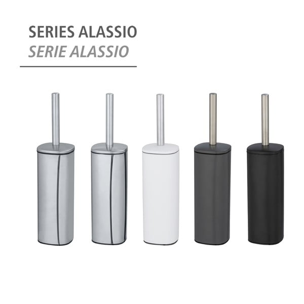 Toaletní kartáč ve stříbrné barvě Wenko Alassio-image-4