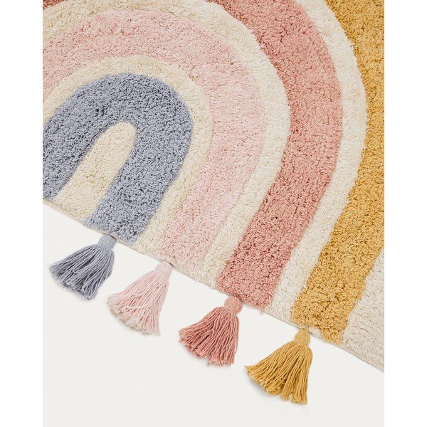 Slonovinový pratelný/ručně tkaný bavlněný dětský koberec 90x150 cm Tadea – Kave Home-image-4