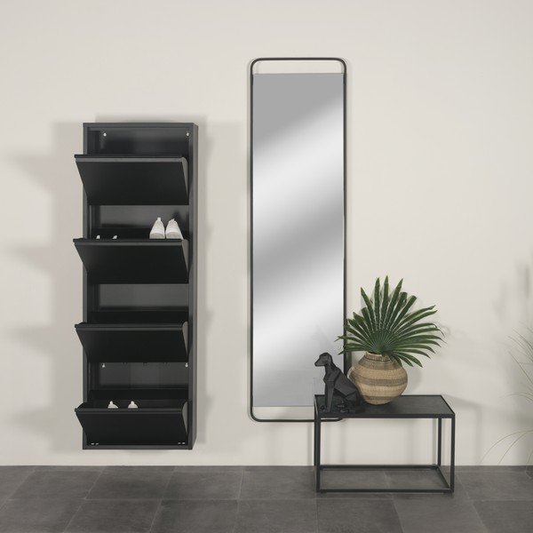 Černý kovový výklopný botník 50x150x22 cm Billy – Spinder Design-image-1