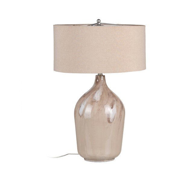 Béžová stolní lampa s textilním stínidlem (výška 66 cm) – Ixia