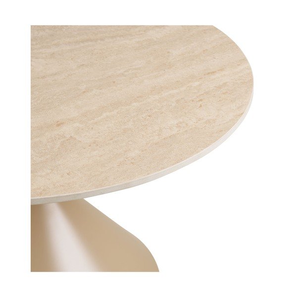 Béžový kulatý konferenční stolek s keramickou deskou ø 70 cm Annecy – House Nordic-image-4