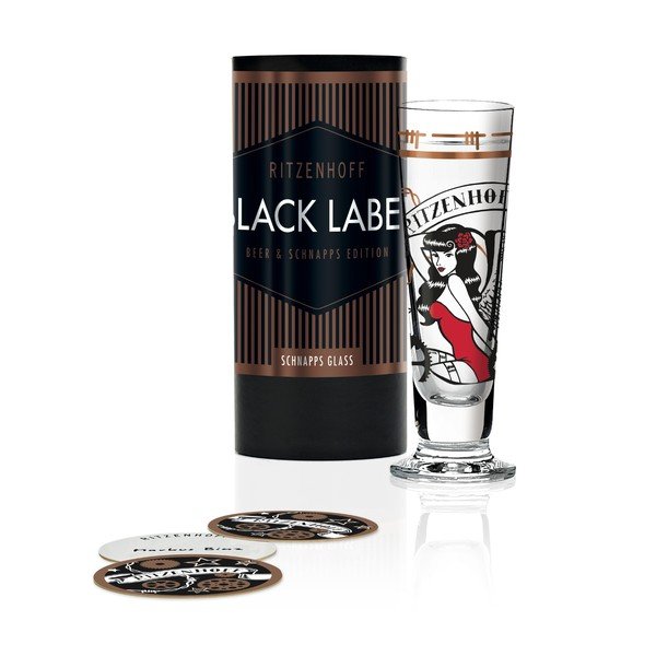 Set panáka z křišťálového skla a 5 podtácků Ritzenhoff Markus Binz, 50 ml-image-1