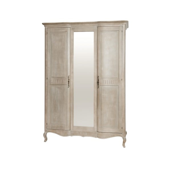 Béžová šatní skříň z březového dřeva se zrcadlem Livin Hill Venezia