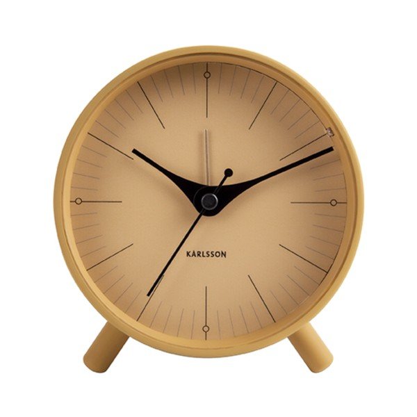 Hořčicově žlutý kovový budík Karlsson Index, ø 11 cm-image-2