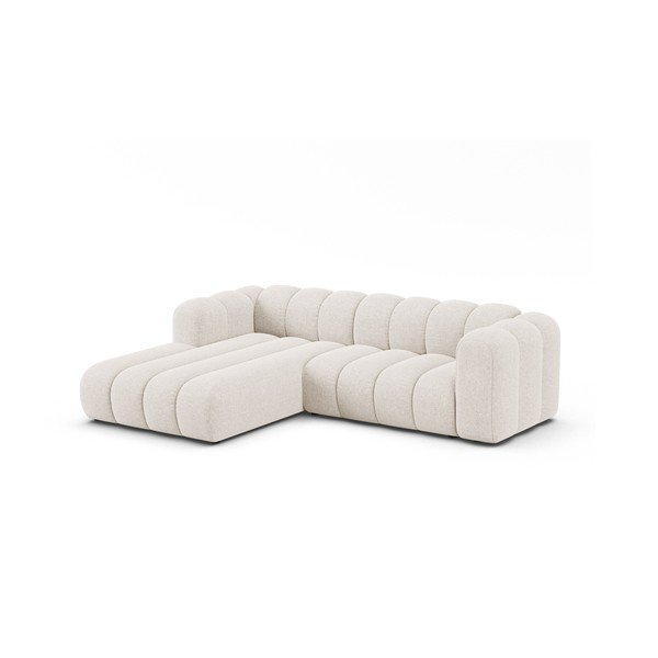 Krémová žinylková rohová pohovka (levý roh/s lenoškou) Lupine – Micadoni -image-1