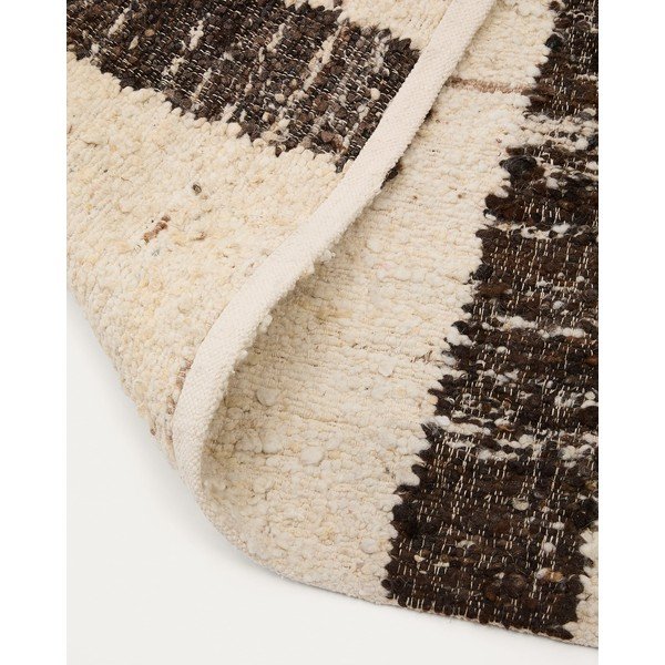 Krémový oboustranný vlněný koberec 160x230 cm Hadin – Kave Home-image-4