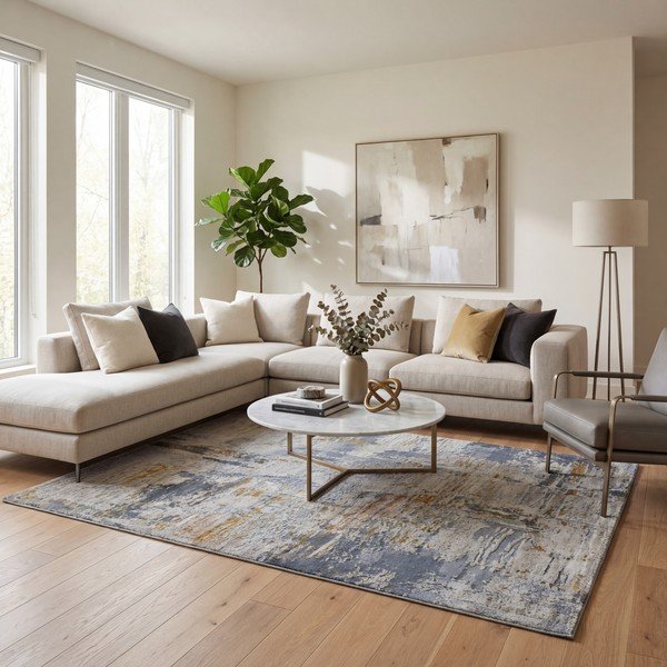 Modro-béžový koberec 154x230 cm Springs – Universal-image-1