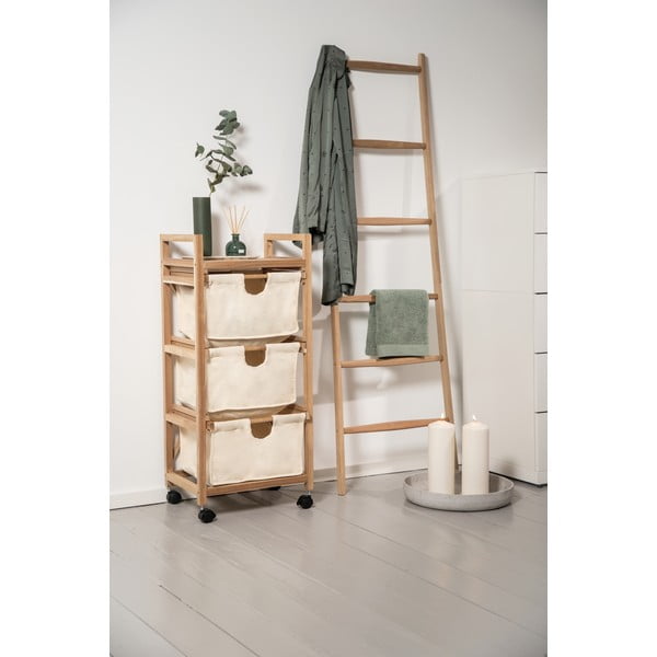 Nízká koupelnová skříňka z masivu akácie v béžovo-přírodní barvě 44x96 cm Acina – Wenko-image-1