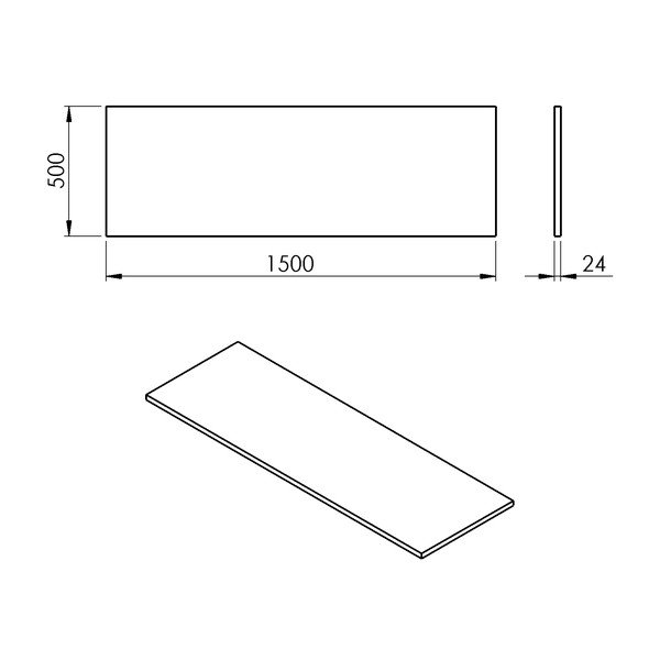 Bílá deska pod umyvadlo 150x50 cm Plato – Sapho-image-2