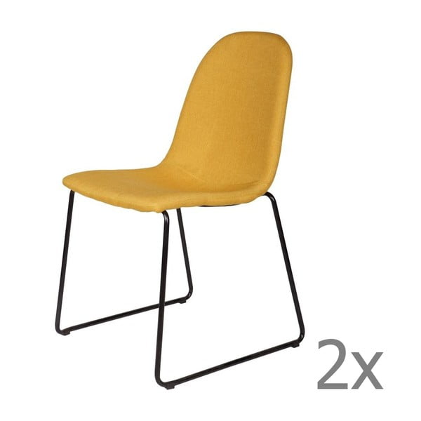 Sada 2 žlutých židlí De Eekhoorn Cooper