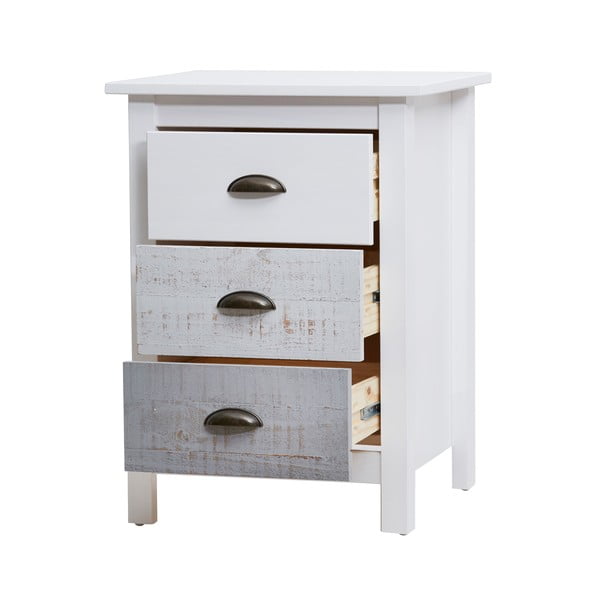 Bílo-šedý noční stolek Marckeric Romantica-image-4