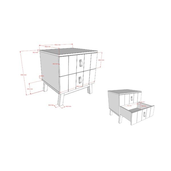 Béžový dětský noční stolek Sezane – Vipack-image-2