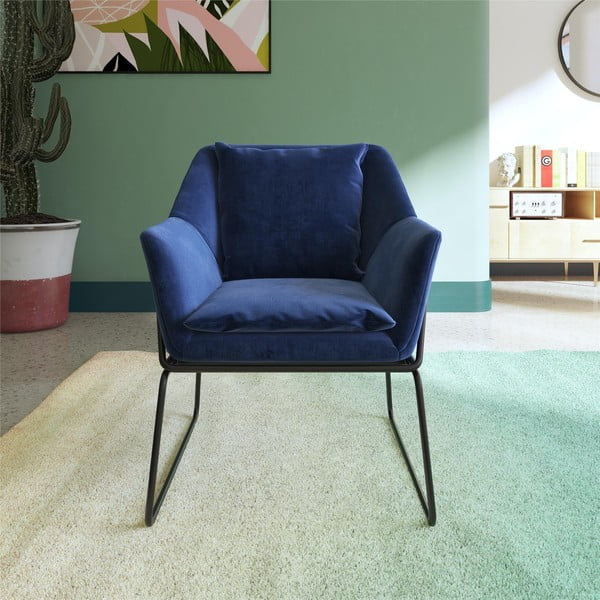 Modré sametové křeslo Avery – Støraa-image-2