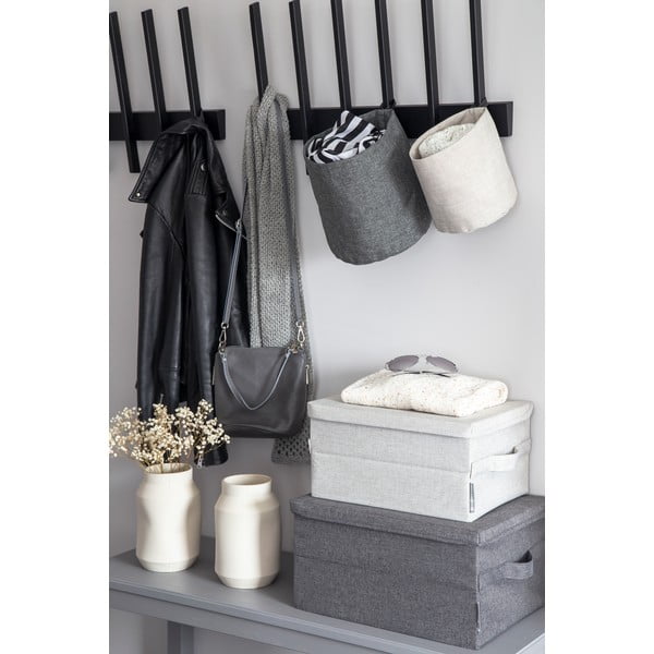 Šedý látkový úložný box s víkem 40x30x22 cm Soft Storage – Bigso-image-4